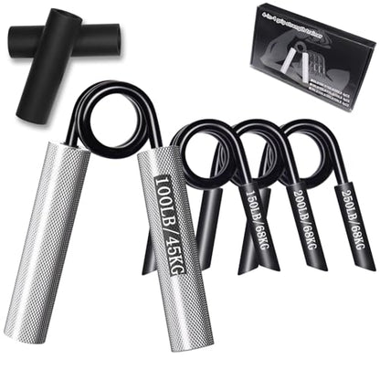 Grip Strength Trainer 4 Pack, 100LB-250LB Hand Gripper Strengthener, Non-Slip Heavy-Duty Forearm Strengthener, Hand Gripper for Muscle Building and Hand Rehabilitation Exercising with Gift Box