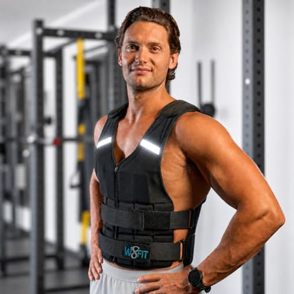 Premium Adjustable Weighted Vest for Women & Men – NO SHOULDER PRESSURE for Walking, Rucking & Strength Training with Zipper, Removable Thin Weights, Reflective Strips - size: Unisex 10 LB