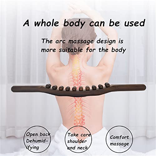 Wooden Gua Sha Tools Anti Cellulite Massage Tool,20 Beads Lymphatic Drainage Stick for Back and Head Relaxing Scrapping 22.83INCH - color: Style E Black 20 Beads