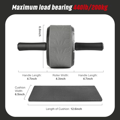 Ab Roller Wheel with Elbow Support and Kneeling Mat Automatic Rebound Abdominal Wheel Abs Workout Equipment for Home and Gym Exercise Roller for Core Workout