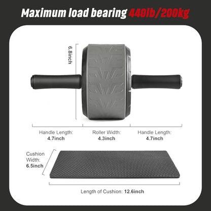 Ab Roller Wheel with Elbow Support and Kneeling Mat Automatic Rebound Abdominal Wheel Abs Workout Equipment for Home and Gym Exercise Roller for Core Workout