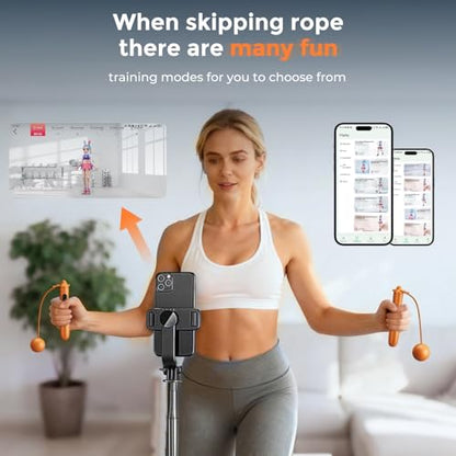Smart Jump Rope, Wireless Jumping Rope, Supports Game App Interaction, Suitable for Home and Gym exercise, Fitness Skipping Rope, Suitable for Women, Men, Adults and Children