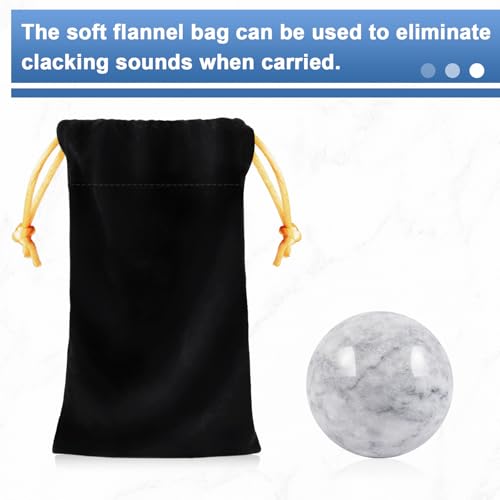 Learay 2Pcs Baoding Balls, Baoding Balls for Hand Therapy, Chinese Health Exercise Massage Balls with Carry Pouch for Stress Relief Meditation Ball(Misty-Gray/1.57 inch)