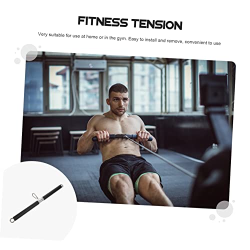Kisangel 1Pc Bearing Ring Short Tie Rod for Weight Machines Straight Pulling Accessory for Back Triceps Shoulders Strength Training Compatible with Cable and Home Gym Equipment