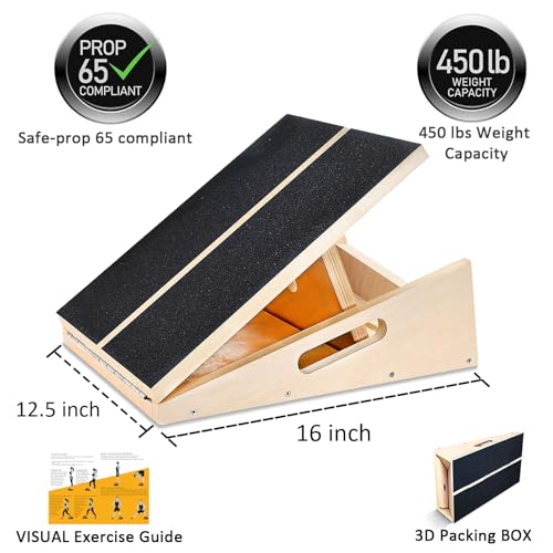 Professional Slant Board, Adjustable Incline Board and Calf Stretcher, Slant Board for Calf Stretching, Calf Stretch Board - color: Slant Board