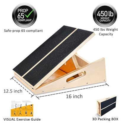 Professional Slant Board, Adjustable Incline Board and Calf Stretcher, Slant Board for Calf Stretching, Calf Stretch Board - color: Slant Board