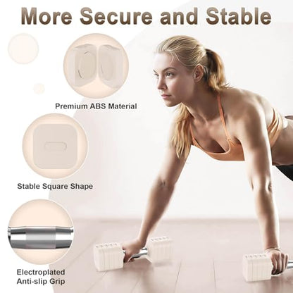 Hezeyferg 30.8LB Adjustable Dumbbell Set, Each Adjustable Weight Dumbbell with 6 Levels 4.4/6.6/8.8/11/13.2/15.4lb, Hand Weights Set for Men/Women Home Gym Exercise Workout - color: Beige