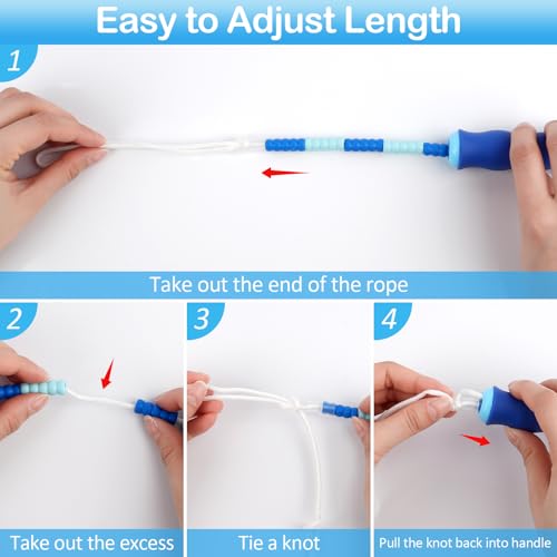 Jump Rope for Kids, Adjustable Jump Ropes for 4 5 6 7 8 10 12, Tangle Free - color: Blue and Pink