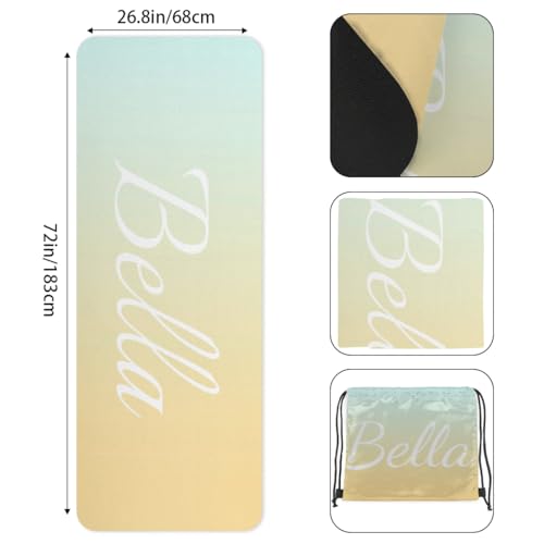 Custom Name Yoga Mat,Personalized Travel Yoga Exercise Mat,Non Slip,Perfect for Kids & Adults,Gradient Color D Series - color: Style 1