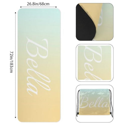Custom Name Yoga Mat,Personalized Travel Yoga Exercise Mat,Non Slip,Perfect for Kids & Adults,Gradient Color D Series - color: Style 1