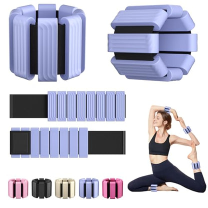 Pilates Wrist and Ankle Weights for Women - Adjustable Weighted Bangles for Men, 2 lbs Weighted Arm Bands Foot Leg Weights for Walking, Yoga, Training, Exercise, Running, Set of 2 (1LB Each) - color: Blue