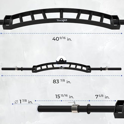 Yes4All Multi Grip Barbell & Cable Attachment - Swiss Bar, American Bar for Greater Range of Motion, with 2 Collars, Fits Olympic Weight Plates - Home Gym & Support Pressing, Lifting & Curls - color: B. Multigrip Barbell & Cable Attachment 600lbs