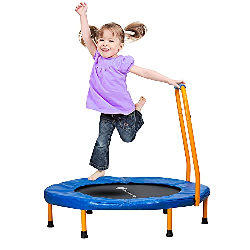 New-Bounce Mini Trampoline - Foldable Trampoline for Children and Adults - Fitness Rebounder Trampoline - Holds Up to 150-220 Lbs - style: 36" with Handlebar
