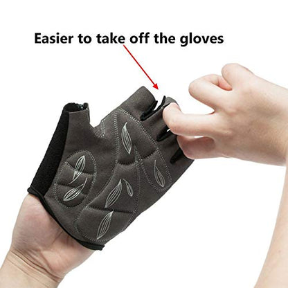 Cycling Gloves for Men & Women - 5MM Anti-Slip Shock-Absorbing Gel Pad, Lightweight & Breathable Half Finger Design for Mountain Cycling, Gym, Motorcycle, Outdoor Sports