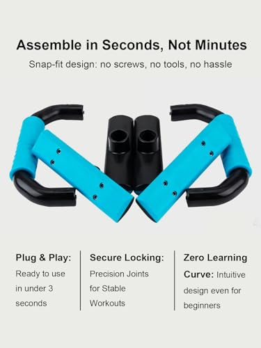 Push Up Bars Strength Training - Pushup Handles With Rubber Grip, Home Fitness Equipment with Anti-Slip Sturdy Structure Floor Workouts Push Up Stands for Man Women