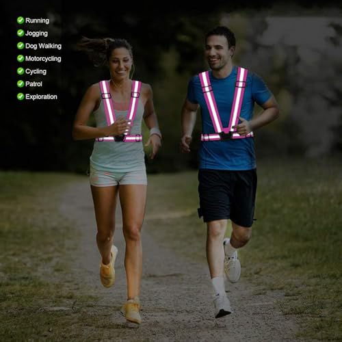 Reflective Vest Running Gear, 2-10Pack High Visible Safety VES - color: 2 x Pink