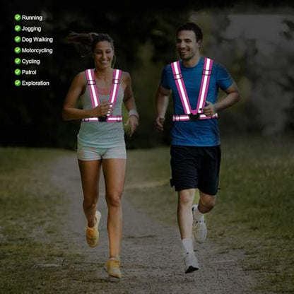Reflective Vest Running Gear, 2-10Pack High Visible Safety VES - color: 2 x Pink