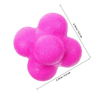 SOLUSTRE Hexagonal Reaction Ball 7cm Purple High Difficulty Silicone Agility Training Ball for Speed, Reflex, and Sports Fitness Exercises