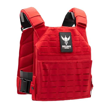Shellback tactical Physical Fitness Training Vest – Adjustable Weighted Workout Vest for 10x12 Training Plates - color: Red