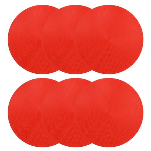 PATIKIL Spot Markers, Non-Slip Floor Dots Agility Markers Flat Field Cone Poly Dot - color: Red