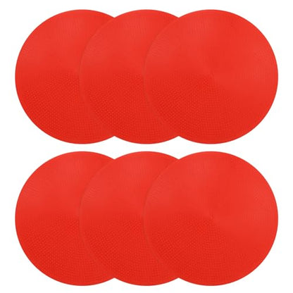 PATIKIL Spot Markers, Non-Slip Floor Dots Agility Markers Flat Field Cone Poly Dot - color: Red