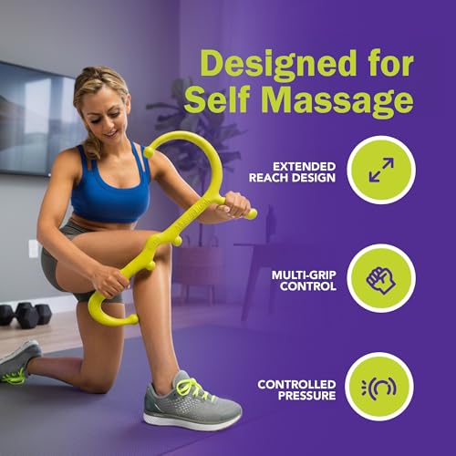GoFit Muscle Self Massage Hook Cane for Back, Neck, and Shoulders – Deep Tissue Trigger Point Massager with Ergonomic Grip and Durable Urethane Body - size: 1 Count (Pack of 1)
