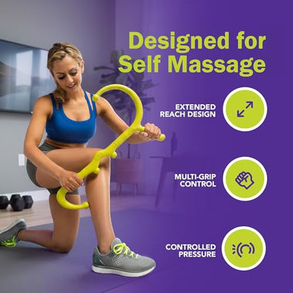 GoFit Muscle Self Massage Hook Cane for Back, Neck, and Shoulders – Deep Tissue Trigger Point Massager with Ergonomic Grip and Durable Urethane Body - size: 1 Count (Pack of 1)