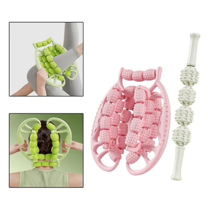 2 Pieces Muscle Roller Massage Tools for Legs and Neck, Pink