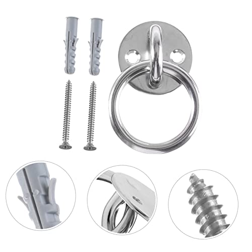 KOMBIUDA 2sets Ring Ceiling Anchor Wall Mount Suspension Trainer Bracket for Swings Battle Ropes