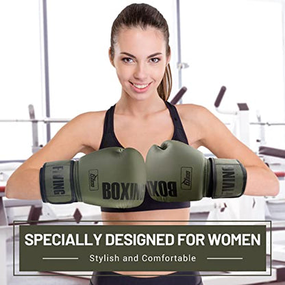 Boxing Gloves for Women - color: New Green, size: 8oz
