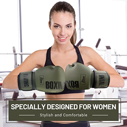 Boxing Gloves for Women - color: New Green, size: 12oz