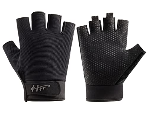 Fingerless Gloves - Multipurpose Water & Sports Gloves for Fishing, Sailing, Rowing, Kayaking & More - Men & Women - color: Black, size: Small
