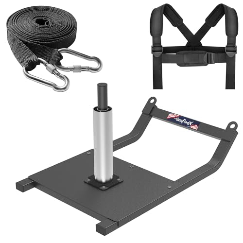 GanFindX Workout Sled for Full Body Training, Push Pull Strength Sled for Speed, Power & Conditioning, Fits 1" & 2" Plates