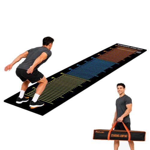 Standing Long Jump Mat, Non Slip Broad Jump Measurement Mat with Storage Bag, Sports Training Mats for Gym, School Athletics & Home Workout