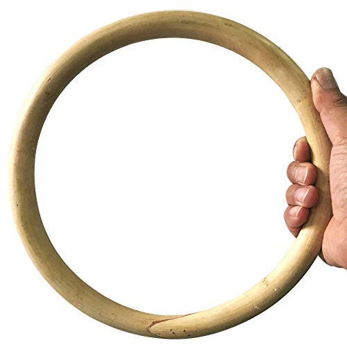 Wing Chun Ring Kung Fu Martial Arts Hand Strength Training Equipment Natural Wood Rattan Stainless Steel Ring for Exercise - color: Rattan 1