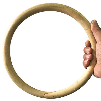 Wing Chun Ring Kung Fu Martial Arts Hand Strength Training Equipment Natural Wood Rattan Stainless Steel Ring for Exercise - color: Rattan 1
