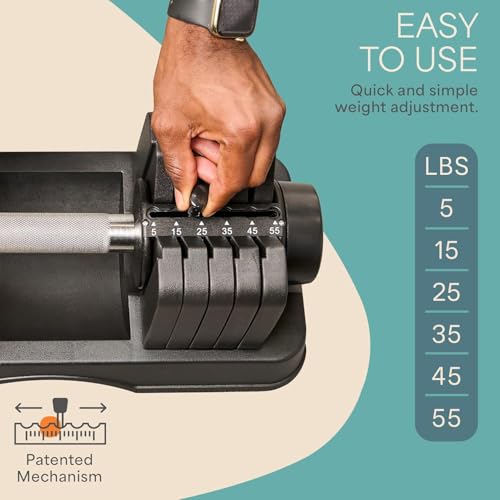 Lifepro Adjustable Dumbbells & Weights for Home Gym, Quick-Adjust - color: Jet Black
