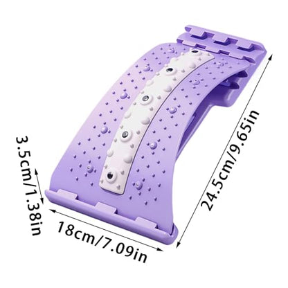 Lumbar Back Stretcher,4 Level Adjustable Lumbar Massage Board,Back Stretching Board - for Women Men Adults Athletes Beginners Professionals Fitness Enthusiasts Drivers Apartment Home Gym