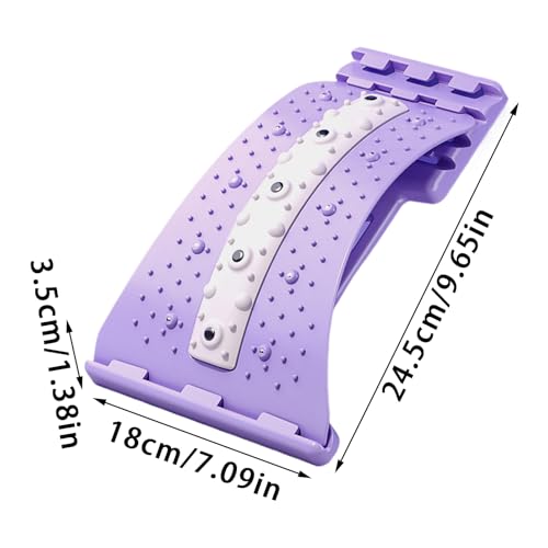 Lumbar Support Stretcher - 4 Level Adjustable Board, Relieves Lower Upper Back, Durable 300lb Capacity, Non-Slip Finish, Home Gym, Helps Drivers Beginners | for Athletes Adults