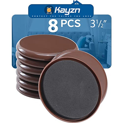Furniture Sliders for Carpet,8 Pack 3 1/2" Reusable Furniture Moving Pads,Heavy-Duty Furniture Movers Sliders - Reusable Sliders for Furniture,Move Any Item Easy and Quickly!
