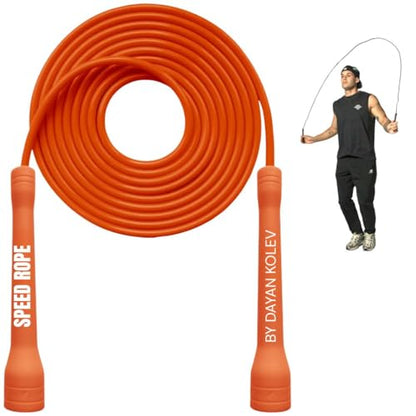 Speed Jump Rope by Dayan Kolev, 5mm PVC Skipping Rope, Great for Beginners and Advanced Athlets, Designed for Fitness, Cardio, Boxing & CrossFit, Adjustable length with Unbreakable Handles