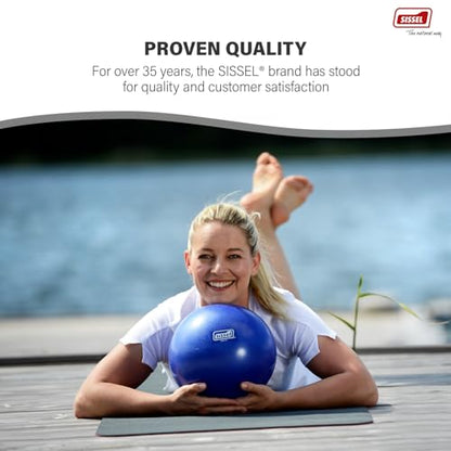SISSEL Pilates Soft Ball Gray | 8.5 in | Phthalate- & Latex-Free PVC | for Deep Relaxation & Muscle Strengthening | 340 lbs Capacity | Includes Exercise Guide - color: Gray, size: 8.5"
