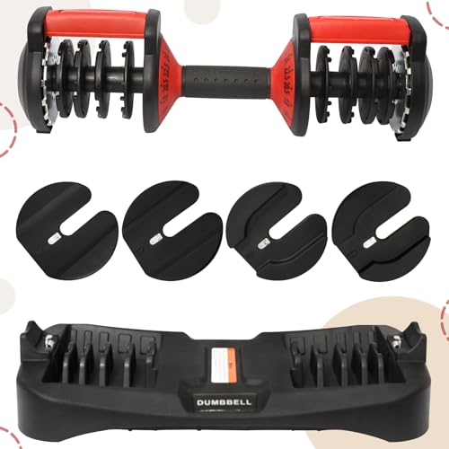 PENSUN Adjustable Dumbbells 5–52.5 lbs Pair, 15″ Quick-Change Weight Dumbbell Set for Home Gym Full-Body Strength Training & Fitness Workout