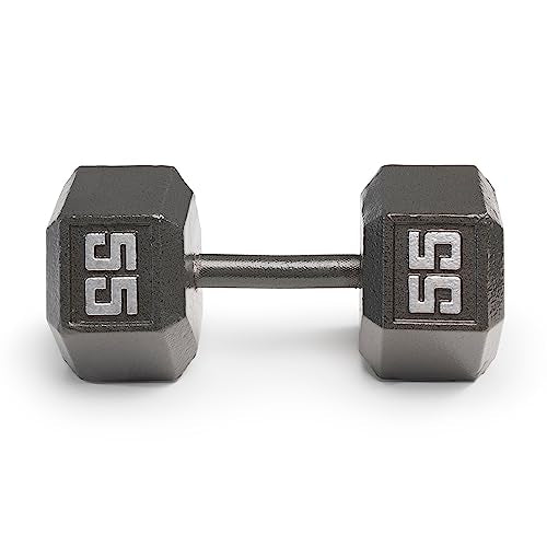 Marcy Cast Iron Hex Dumbbells Collection - Available size from 3-lb to 100-lb, SOLD INDIVIDUALLY - style: 55lbs