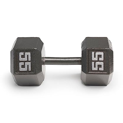 Marcy Cast Iron Hex Dumbbells Collection - Available size from 3-lb to 100-lb, SOLD INDIVIDUALLY - style: 55lbs