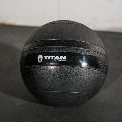 Titan Fitness Rubber Slam Ball, Dead Weight Ball Absorbs Impact, Minimal Bounce, Textured Surface for Strength and Conditioning, Cardio Workouts, Full Body Workout - style: 15 LB