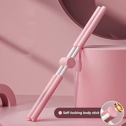 Stretching Stix Movement - Standing Posture Corrector Fitness and Yoga Training Sticks Body Shape Mobility Exercise Trainer Flexibility Sticks, Pink, 32-Inch
