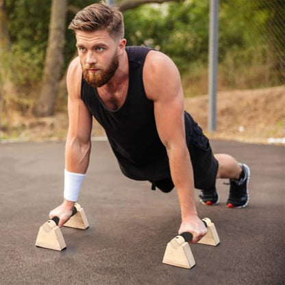 Wood Parallettes Bars for Home Workout, Push Up Bars & Dip Stands, Wooden Calisthenics Equipment Handstand Blocks for Strength Training, Rehabilitation & Gymnastics - size: 20cm
