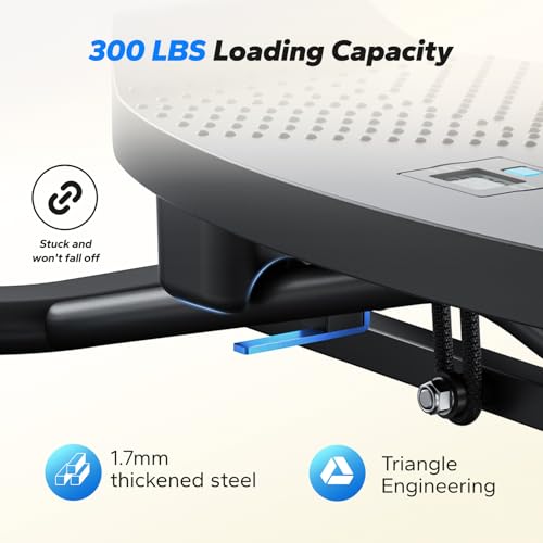 Merach Rocking Steppers for Exercise at Home, Mini Stair Stepper with Resistance Bands, Portable Balance Board Featuring LCD Monitor, 300 lbs Capacity Ski Trainer for Full Body Workout at Home Gym