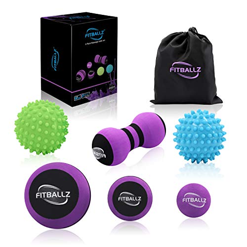 Myofascial Trigger Point Release & Deep Tissue Therapy Kit 6 Pack – Foam, Spiky & Peanut Balls in 3 Sizes